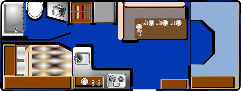 21-23' Camper (Road Bear RV Amerika) - floor plan day