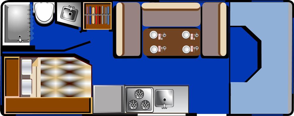 22-24' Camper (Road Bear RV Amerika) - floor plan day