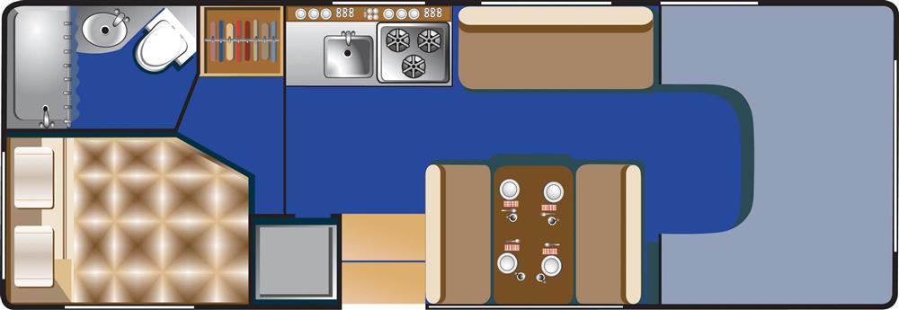 25-27' Camper met Slide-out (Road Bear RV Amerika) - floor plan day