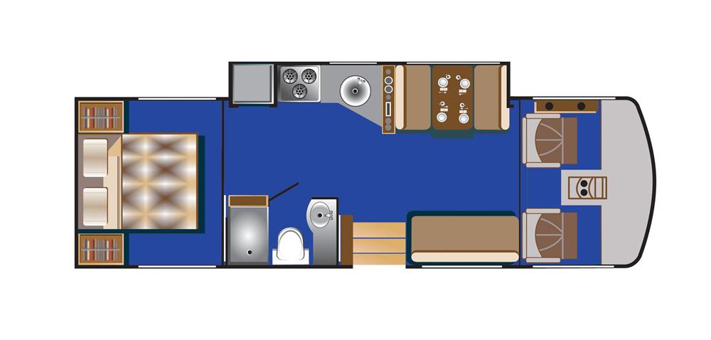 30-32' Camper met Slide Out (Road Bear RV Amerika) - floor plan day