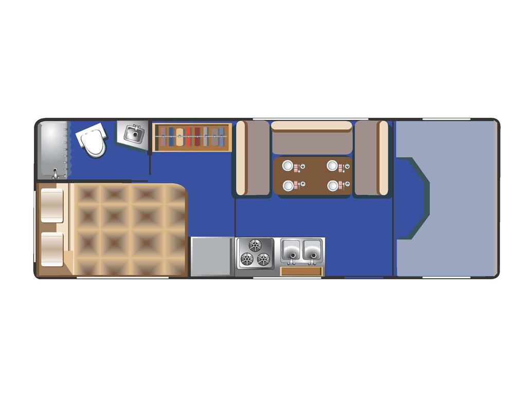 4-Berth Camper 23-28FT (Britz Amerika) - floor plan day