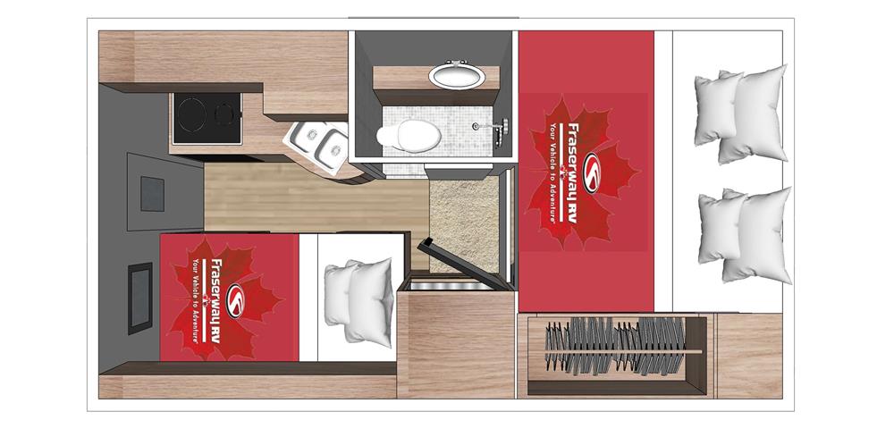 Truck Camper (Fraserway Canada) - floor plan night