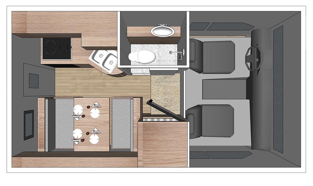 Truck Camper (Fraserway Canada) - floor plan day