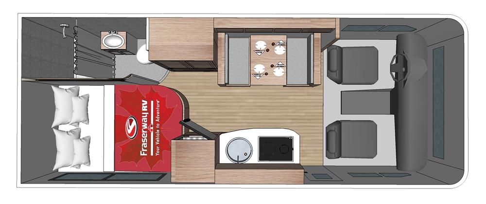 C-Medium Camper (Fraserway Canada) - floor plan day