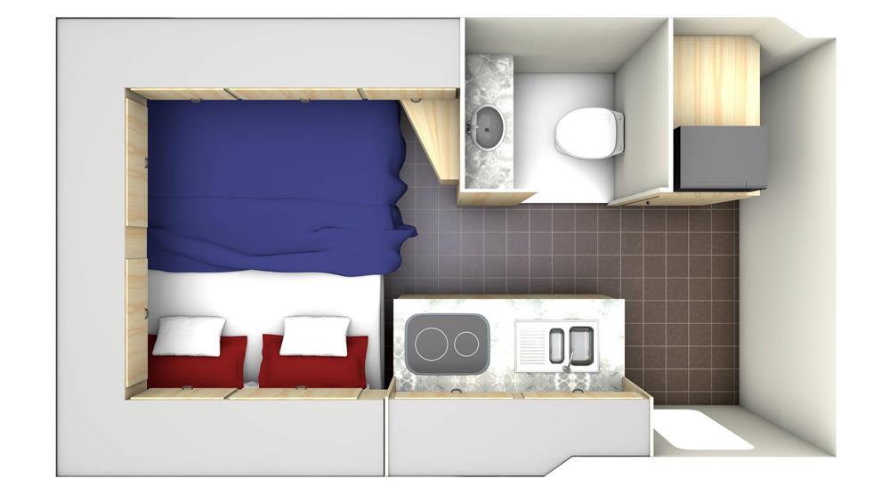 DV-C Deluxe Camper Van (Canadream Canada) - floor plan night