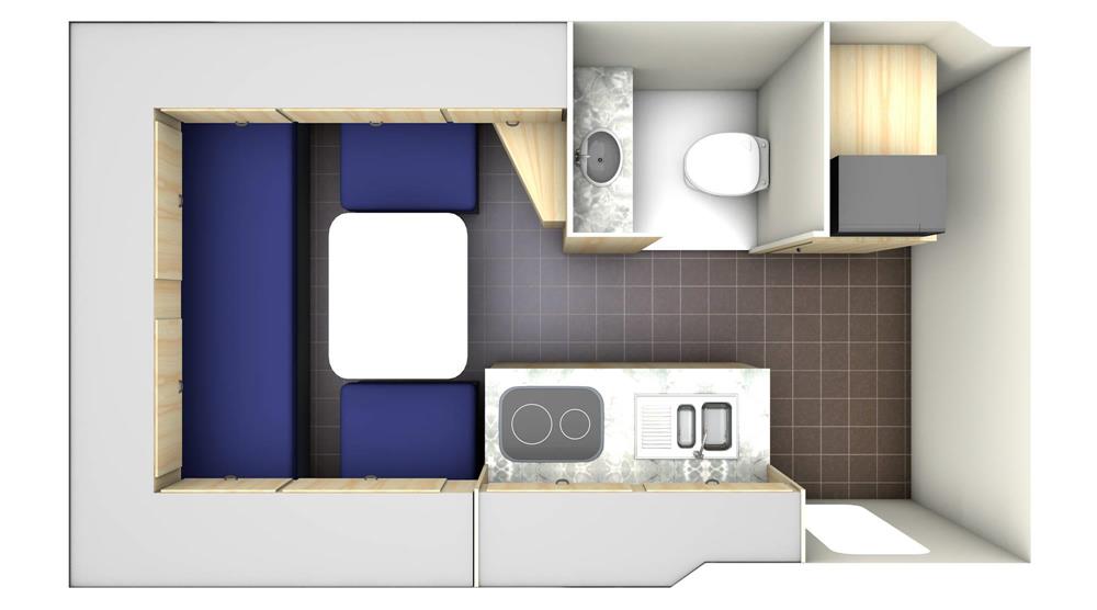 DV-C Deluxe Camper Van (Canadream Canada) - floor plan day