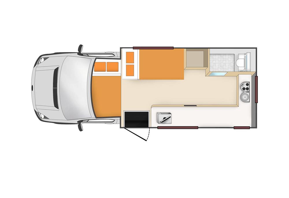 Euro Camper (Apollo Nieuw-Zeeland) - floor plan night