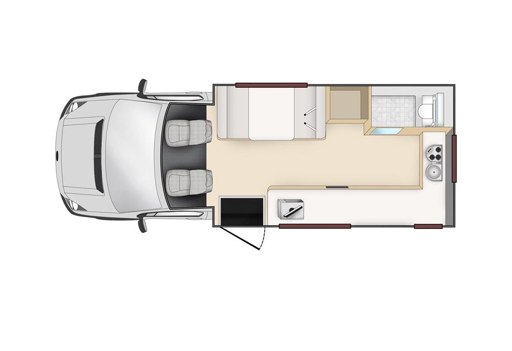 Euro Camper (Apollo Nieuw-Zeeland) - floor plan day