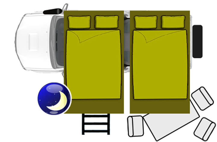 Discoverer DC 4-WD (Bobo Campers Zuid-Afrika) - floor plan