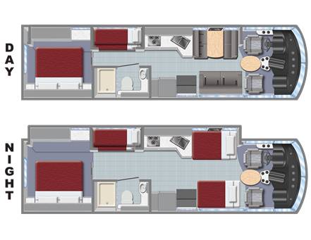 AF-33 Camper met Slide-Out (El Monte Amerika) - floor plan