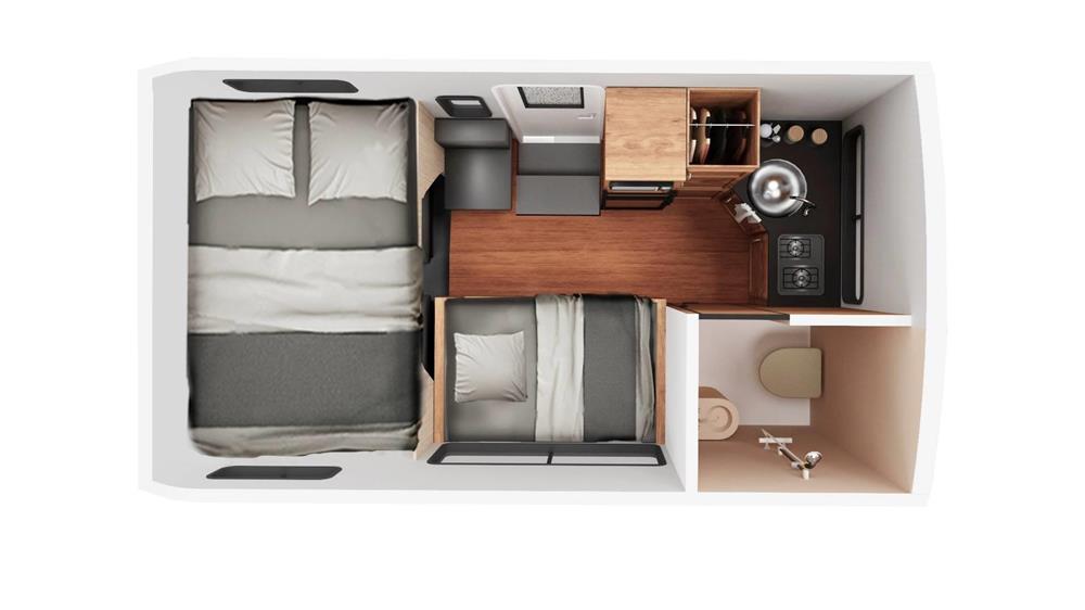 C-19 Camper (Cruise America Amerika) - floor plan night