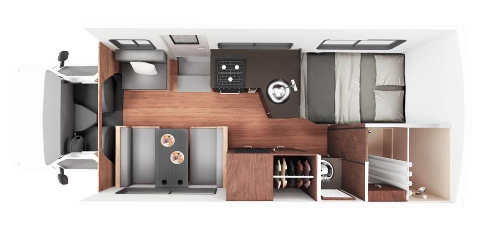 C-25 Camper (Cruise America Amerika) - floor plan day