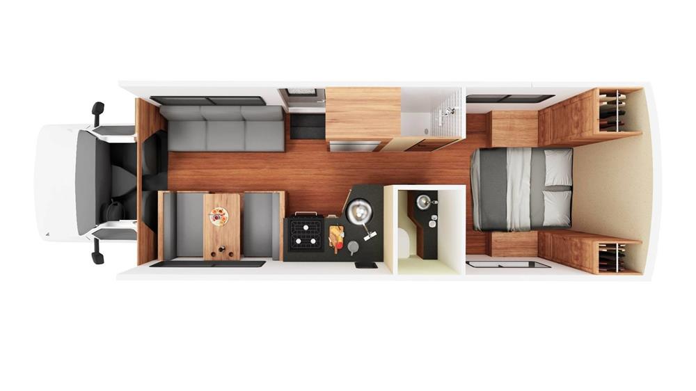 C-30 Camper (Cruise America Amerika) - floor plan day