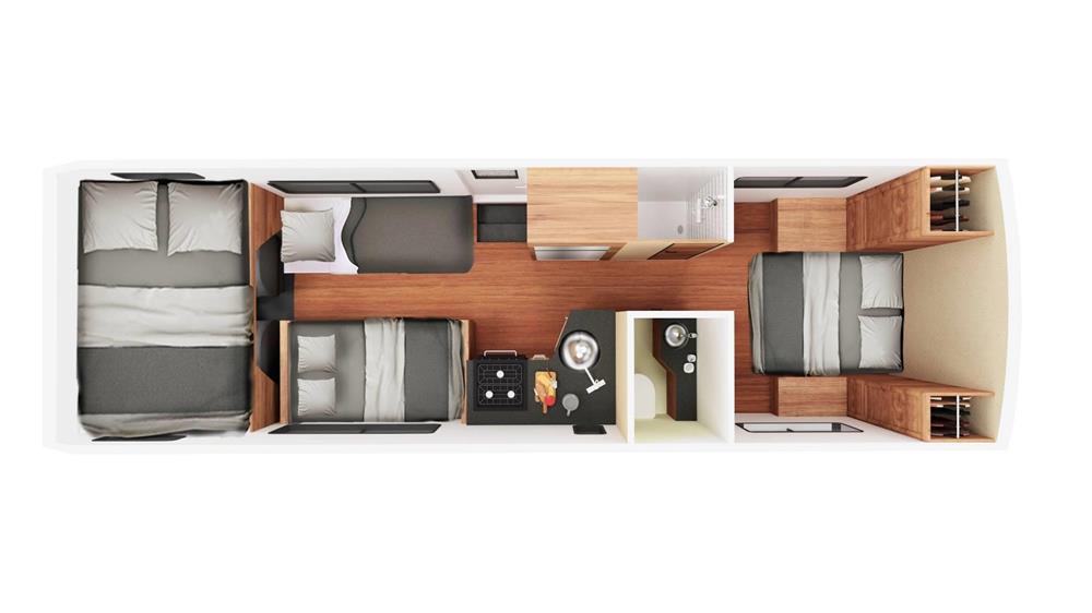 C-30 Camper (Cruise America Amerika) - floor plan night