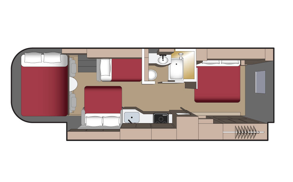 A30 Camper (Fraserway Canada) - floor plan night