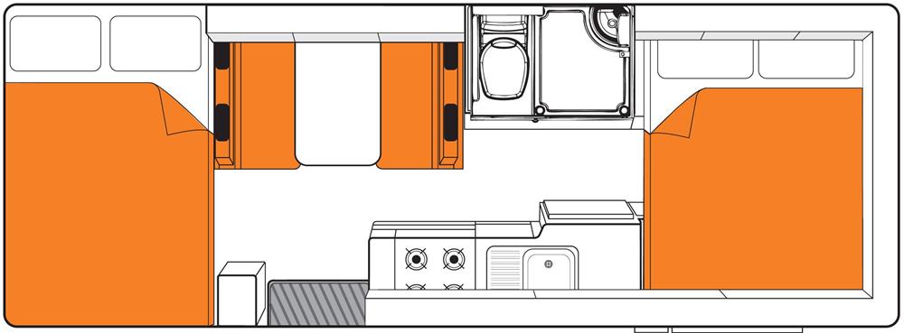 Explorer (Britz Australië) - floor plan night