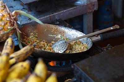 Bereiding van Kottu, Sri Lanka