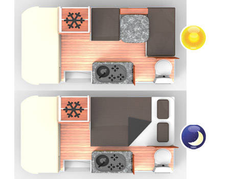 Discoverer FunX 4-WD (Bobo Campers Zuid-Afrika) - floor plan