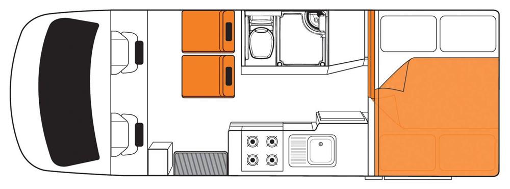 Discovery (Britz Australië) - floor plan night