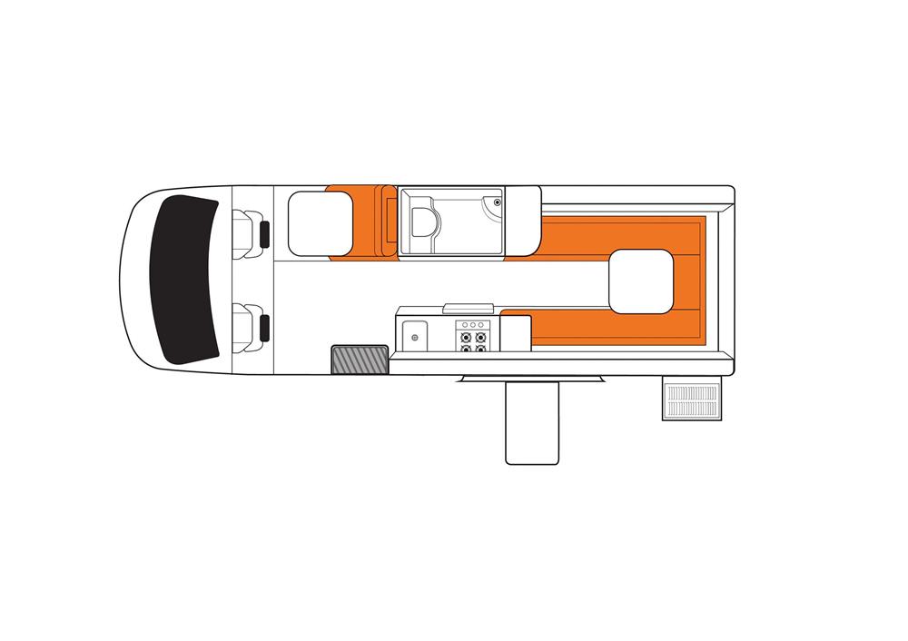 Venturer Plus (Britz Nieuw-Zeeland) - floor plan day