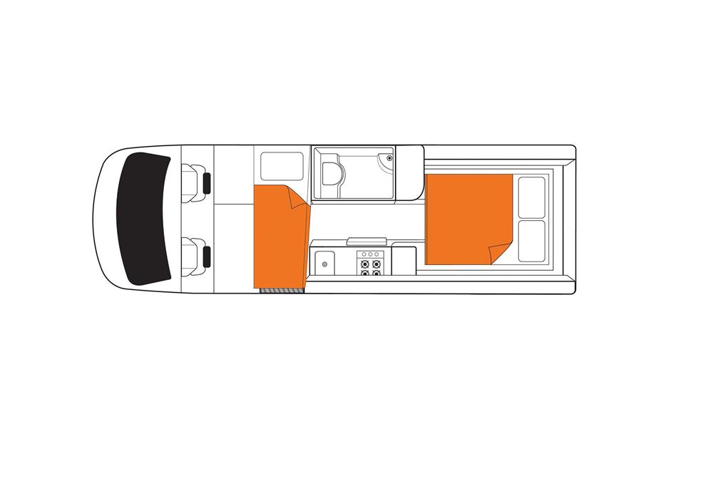 Venturer Plus (Britz Nieuw-Zeeland) - floor plan night