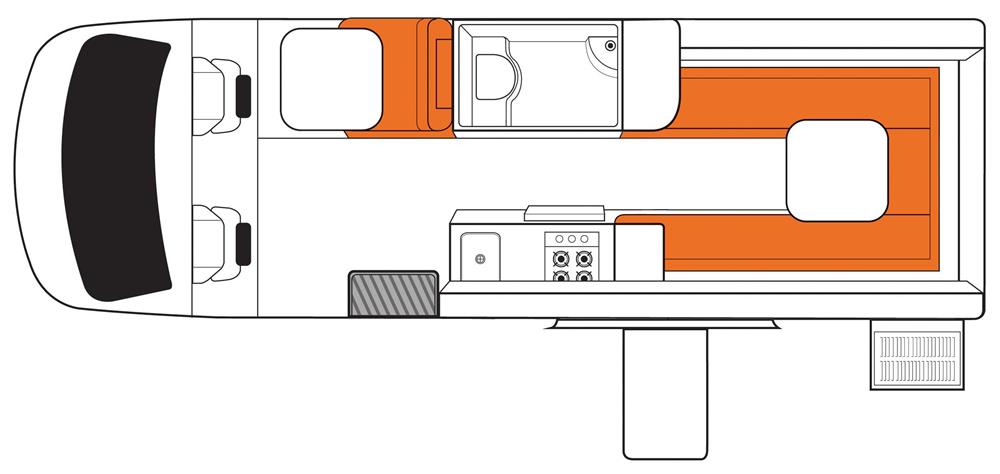 Venturer (Britz Australië) - floor plan day