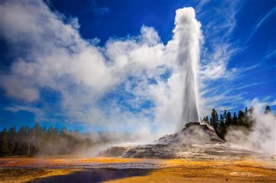 Castle Geyser in Upper Geyser Basin, Yellowstone National Park