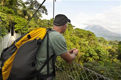 Hanging Bridges met uitzicht op de Arenal vulkaan