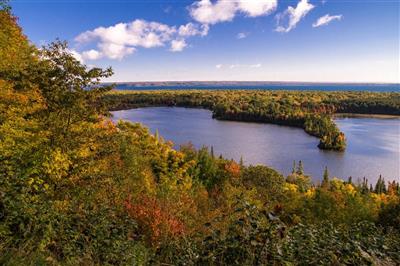 Herfst bij Lake Superior, Michigan