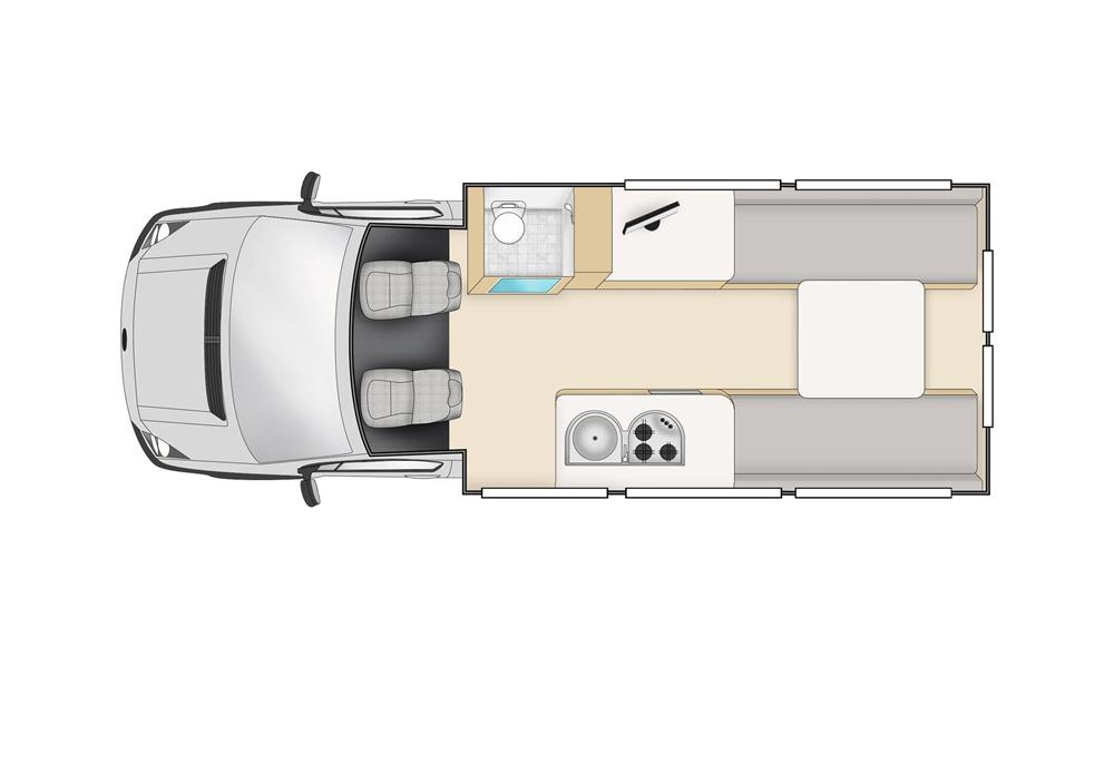 Cheapa 2 Berth (Cheapa Campa Nieuw-Zeeland) - floor plan day