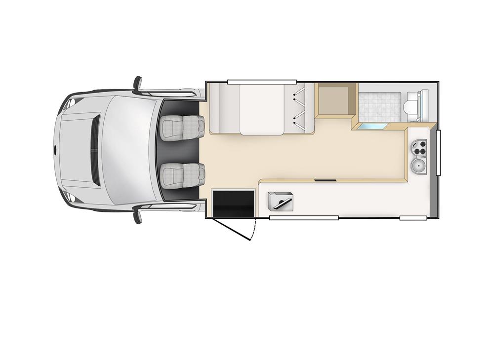 Cheapa 4 Berth (Cheapa Campa Nieuw-Zeeland) - floor plan day