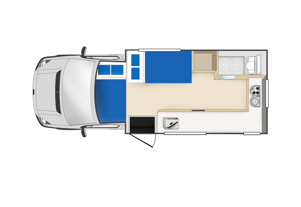 Cheapa 4 Berth (Cheapa Campa Nieuw-Zeeland) - floor plan night