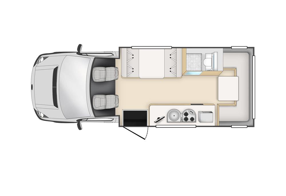 Cheapa 6 Berth (Cheapa Campa Nieuw-Zeeland) - floor plan day