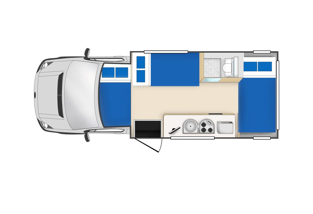 Cheapa 6 Berth (Cheapa Campa Nieuw-Zeeland) - floor plan night