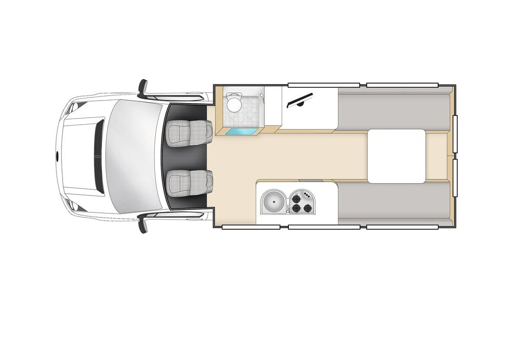 Aquila 2 Berth (StarRV Nieuw-Zeeland) - floor plan day