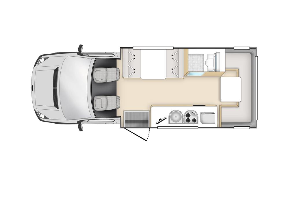 Hercules 6 Berth (StarRV Nieuw-Zeeland) - floor plan day