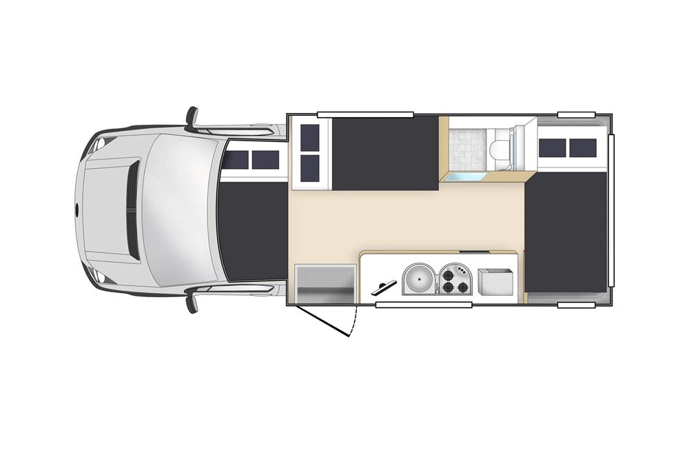 Hercules 6 Berth (StarRV Nieuw-Zeeland) - floor plan night