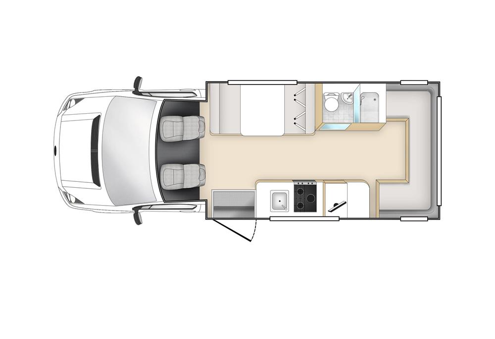 Pandora 4 Berth (StarRV Nieuw-Zeeland) - floor plan day