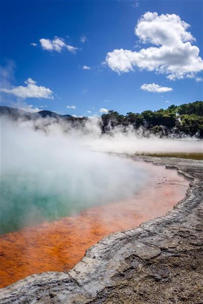 Nieuw-Zeeland, Noordereiland, Rotorua, Waiotapu, Champagne lake