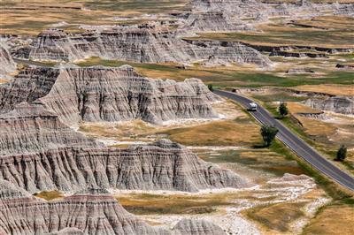 Rijden door het Badlands National Park